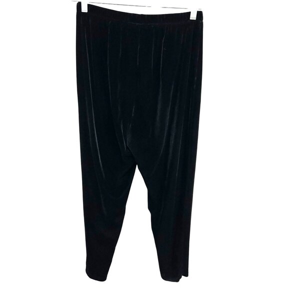 Dressbarn Black Velvet Stretch Pull On Pants Sz Medium - Picture 2 of 8